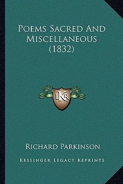 portada poems sacred and miscellaneous (1832) (en Inglés)