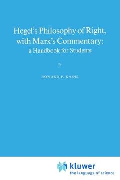 portada hegel s philosophy of right, with marx s commentary: a handbook for students (in English)
