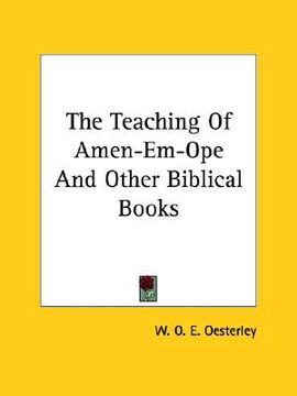 portada the teaching of amen-em-ope and other biblical books (in English)