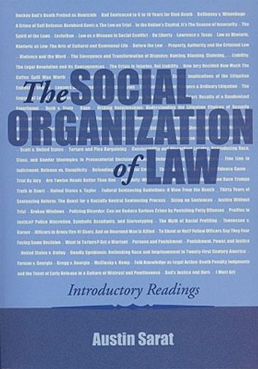 the social organization of law,introductory readings