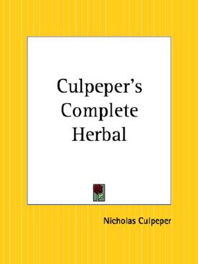 culpeper s complete herbal