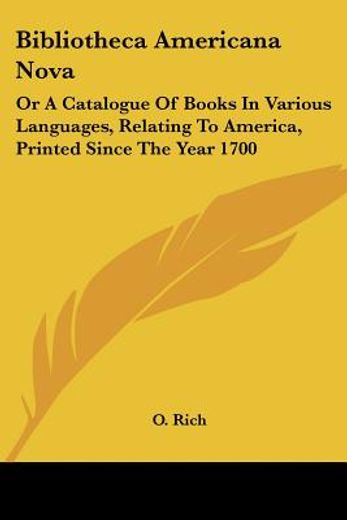 bibliotheca americana nova: or a catalog