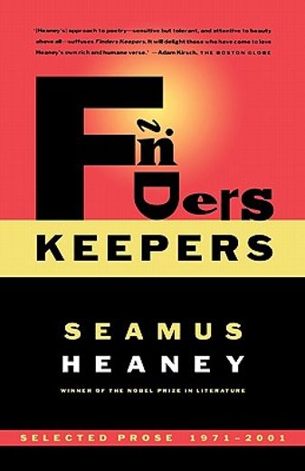 finders keepers,selected prose 1971-2001 (en Inglés)