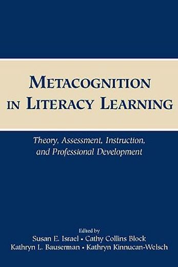 metacognition in literary learning,theory, assessment, instruction, and professional development