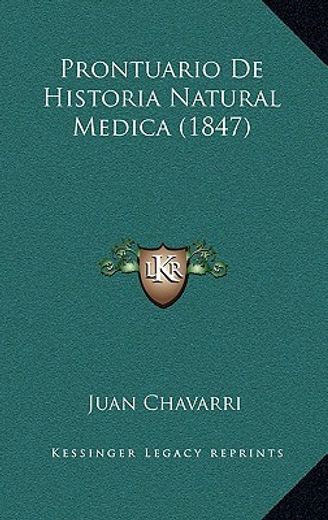 prontuario de historia natural medica (1847)