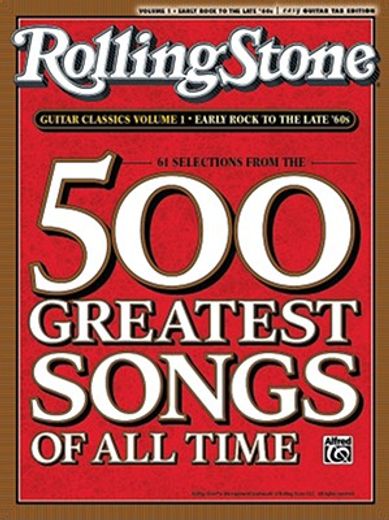 rolling stone guitar classics,early rock to the late ´60s: easy guitar tab ediiton: 61 selections from the 500 greatest songs of a