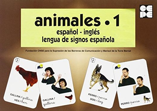 Animales 1 - baraja español-ingles - lengua de signos española (Vocabulario Fotografico Element)