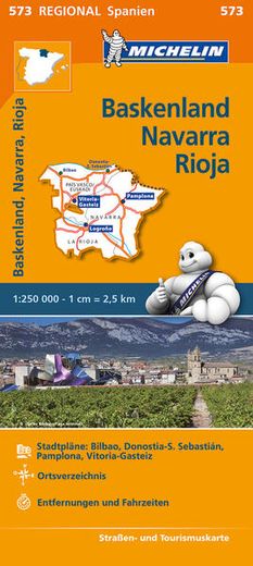 Michelin Baskenland, Navarra, Rioja: Straßen- und Tourismuskarte 1: 250. 000 (Michelin Regionalkarten)