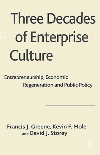 three decades of enterprise culture,entrepreneurship, economic regeneration and public policy