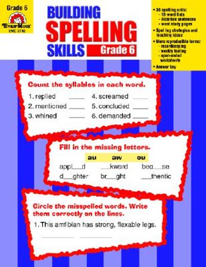 building spelling skills,grade 6 (en Inglés)