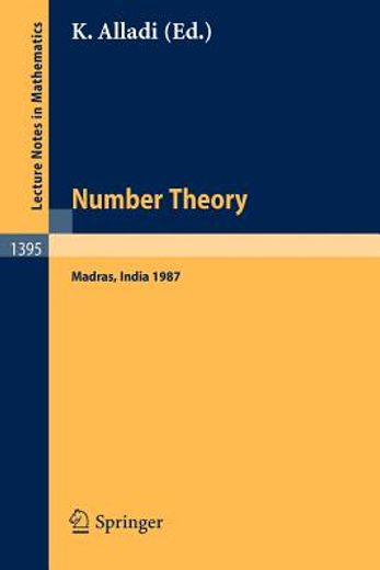 number theory, madras 1987 (en Inglés)