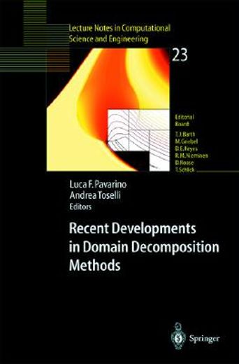 recent developments in domain decomposition methods (in English)