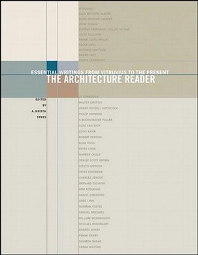 the architecture reader,essential writings from vitruvius to the present
