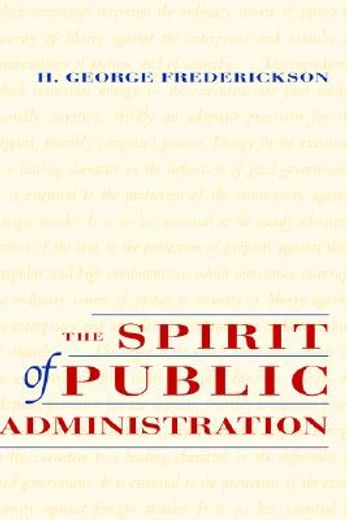 the spirit of public administration