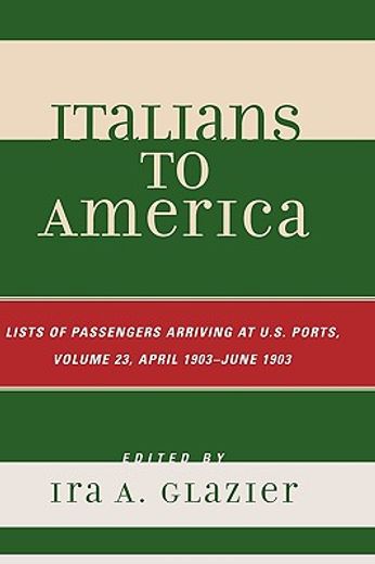 italians to america,list of passengers arriving at u.s. ports: april 1903-june 1903