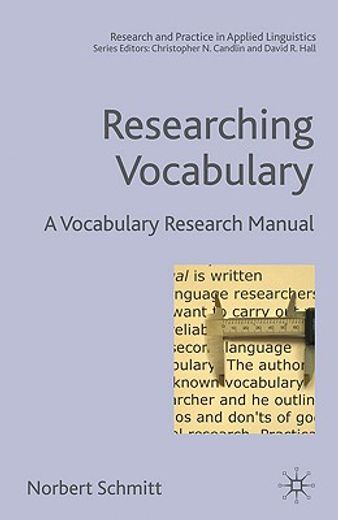 researching vocabulary,a vocabulary research manual
