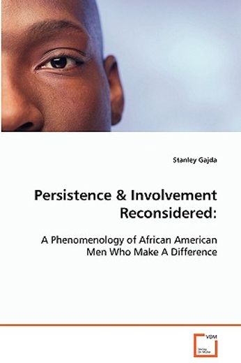 persistence & involvement reconsidered: a phenomenology of african american men who make a differenc