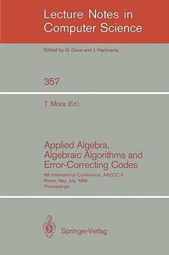 applied algebra, algebraic algorithms and error-correcting codes (en Inglés)