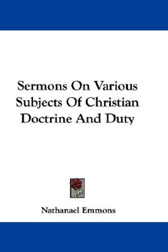 sermons on various subjects of christian