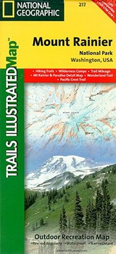 mount rainier national park, washington: outdoor recreation map