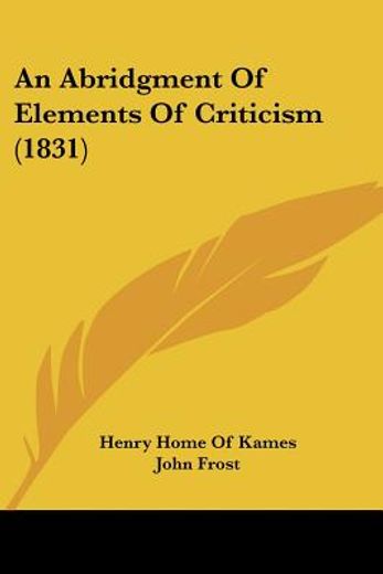 an abridgment of elements of criticism (