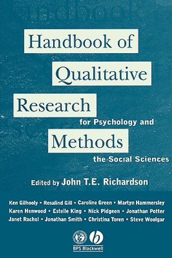 handbook of qualitative research methods for psychology & the social sciences