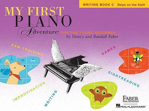 my first piano adventure for the young beginner,writing book c, skips on the staff
