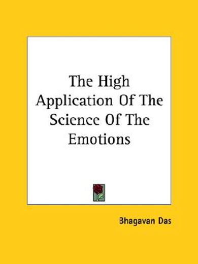 the high application of the science of the emotions