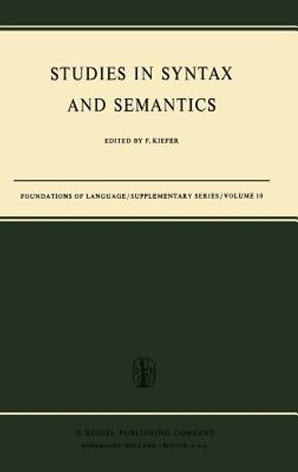 studies in syntax and semantics (en Inglés)
