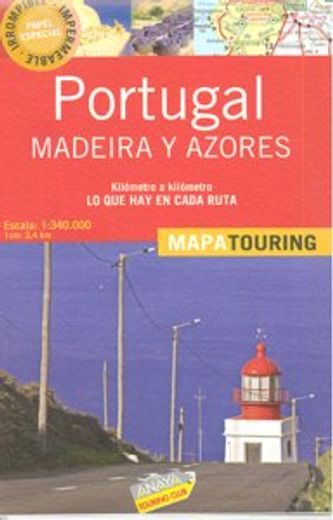 Mapa de carreteras 1:340.000 - Portugal (desplegable) (Mapa Touring)