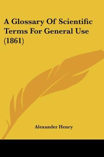 a glossary of scientific terms for gener