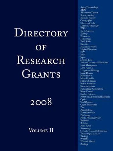 directory of research grants 2008: volume 2