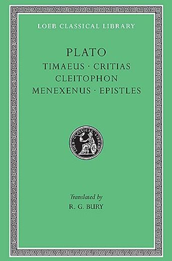 plato,timaeus, critias, cleitophon, menexenus, epistles