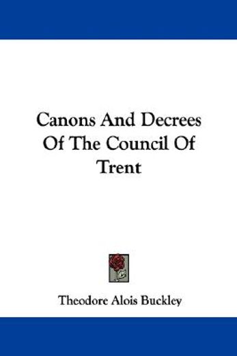 canons and decrees of the council of tre