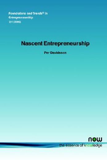 nascent entrepreneurship,empirical studies and developments