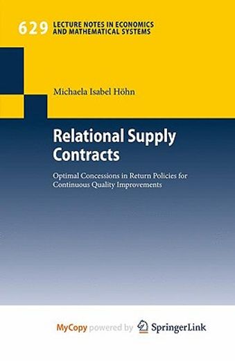relational supply contracts,optimal concessions in return policies for continuous quality