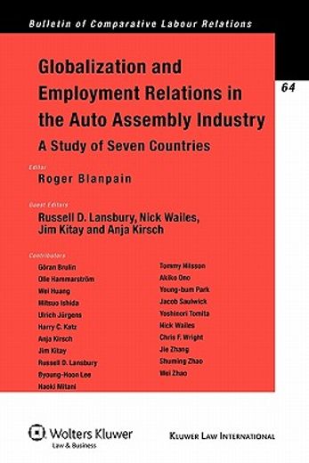 globalization and employment relations in the auto assembly industry,a study of seven countries