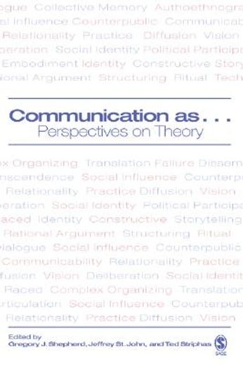 communication as ...,perspectives on theory