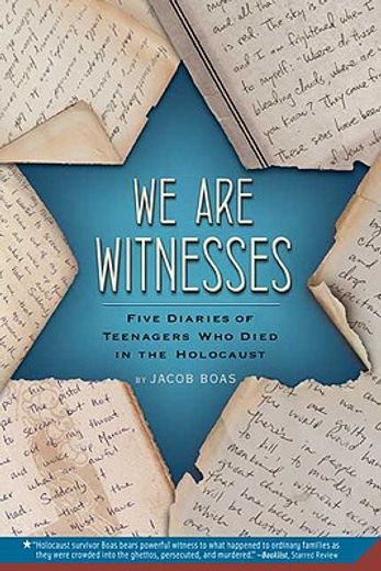we are witnesses,five diaries of teenagers who died in the holocaust