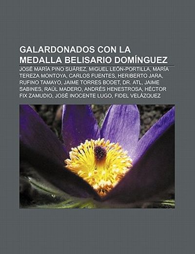 Libro Galardonados Con La Medalla Belisario Dom Nguez: Jos Mar A Pino ...