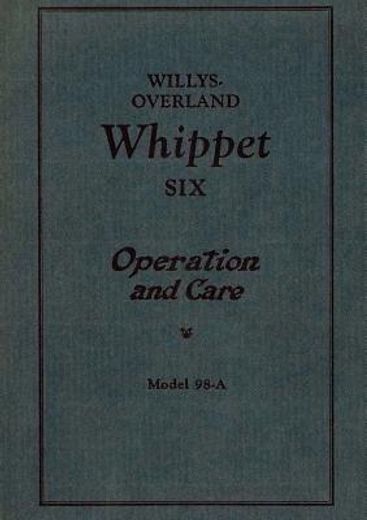 willys overland whippet six - operation and care