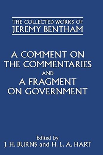 a comment on the commentaries and a fragment on government