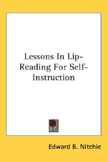 lessons in lip-reading for self-instruction