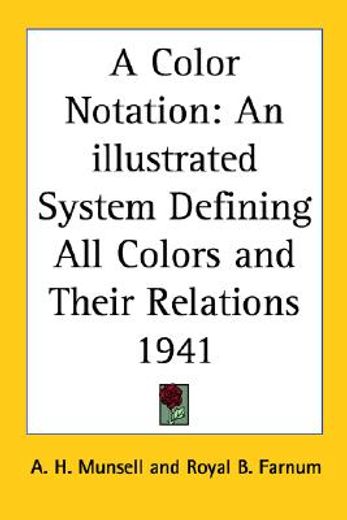 a color notation,an illustrated system defining all colors and their relations by measured scales of hue, value, and