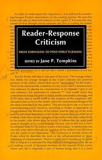 reader-response criticism,from formalism to post-structuralism