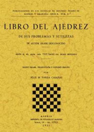 libro del ajedrez. de sus problemas y sutilezas