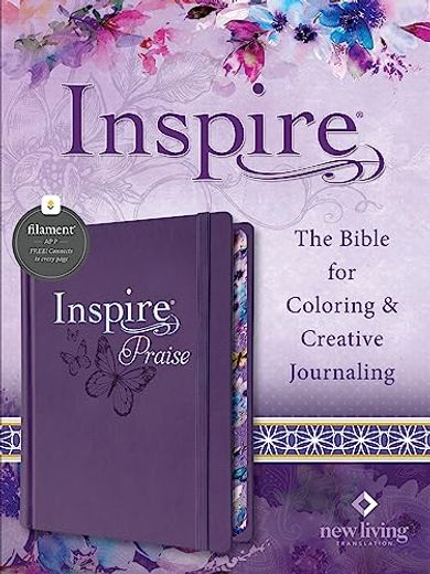 Inspire Praise Bible Nlt, Filament-Enabled Edition (Hardcover Leatherlike, Purple): The Bible for Coloring & Creative Journaling (en Inglés)