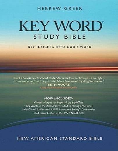 hebrew-greek key word study bible,new american standard bible, genuine black, wider margins (en Inglés)