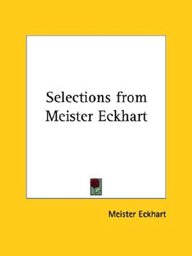 selections from meister eckhart