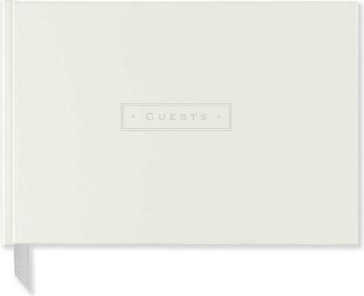 white leather guest book (en Inglés)